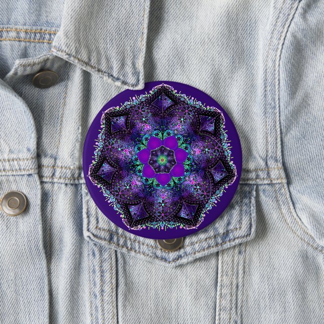 Purple umbrella & hearts .7 button (In Situ)