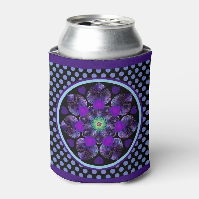 Purple umbrella & hearts .7 can cooler (Can Front)