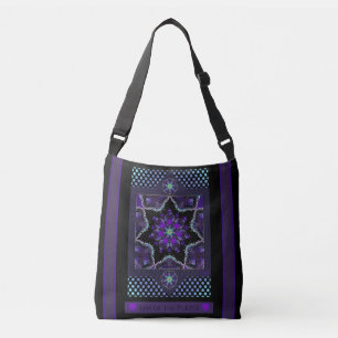 Purple umbrella & hearts .7 crossbody bag