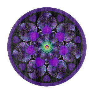 Purple umbrella & hearts .7 cutting board