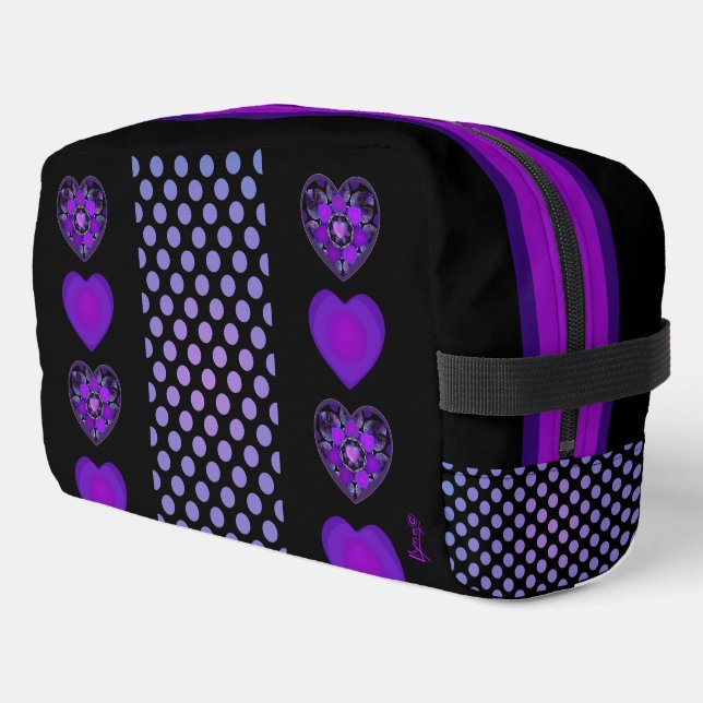 Purple umbrella & hearts .7 dopp kit (Left Corner)