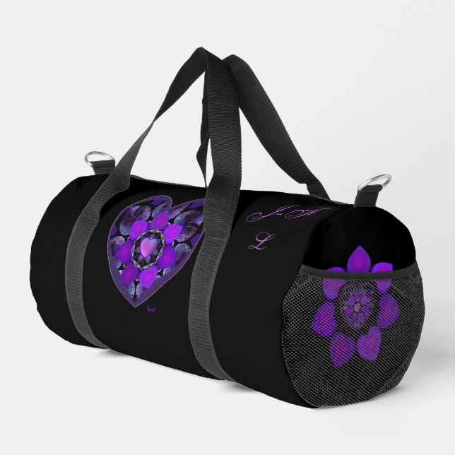 Purple umbrella & hearts .7 duffle bag (Right Corner)