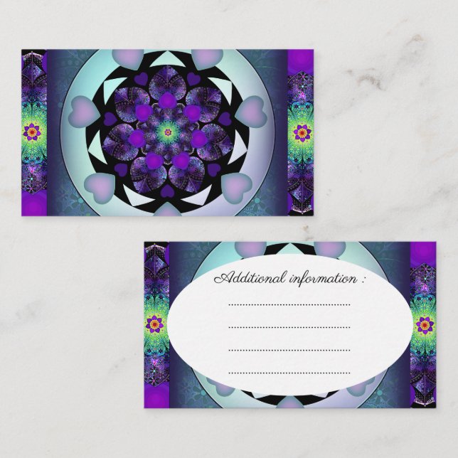 Purple umbrella & hearts .7 enclosure card (Front/Back)