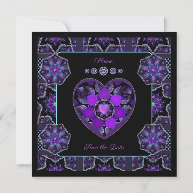 Purple umbrella & hearts .7 holiday card (Front)