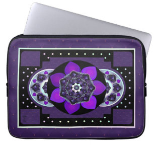 Purple umbrella & hearts .7 laptop sleeve