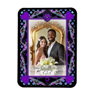 Purple umbrella & hearts .7 magnet