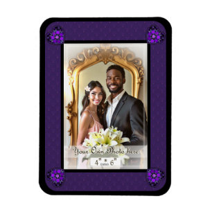 Purple umbrella & hearts .7 magnet