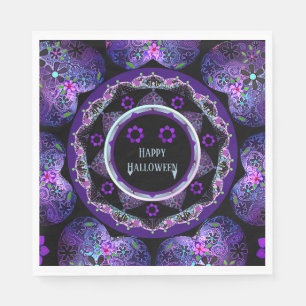 Purple umbrella & hearts.7 napkin