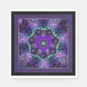 Purple umbrella & hearts .7 napkin