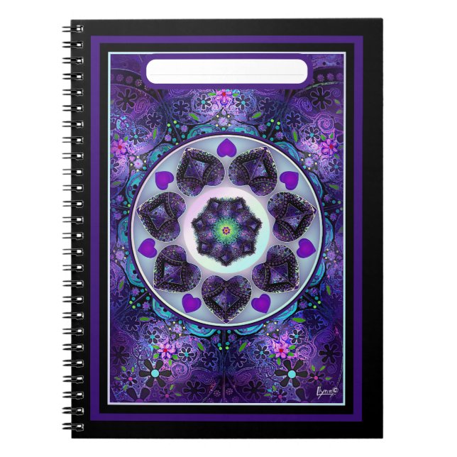 Purple umbrella & hearts .7 notebook (Front)