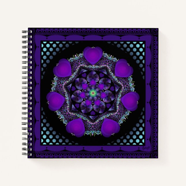 Purple umbrella & hearts .7 notebook (Front)