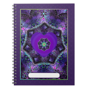 Purple umbrella & hearts .7 notebook