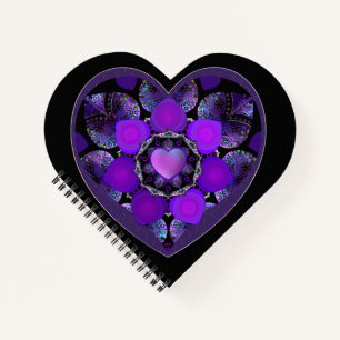 Purple umbrella & hearts .7 notebook