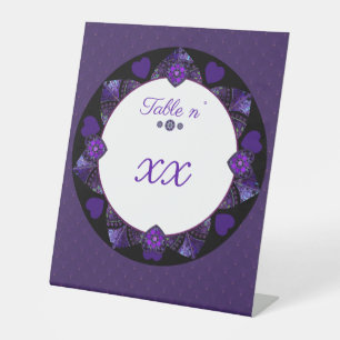 Purple umbrella & hearts .7 pedestal sign