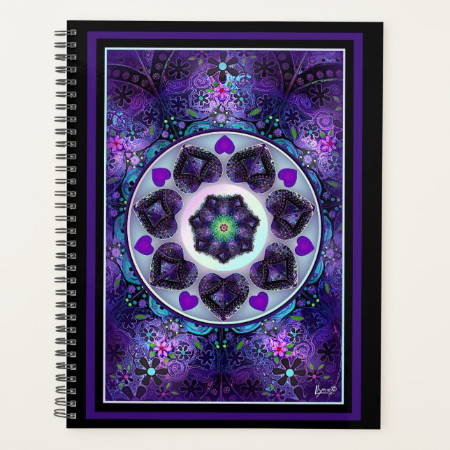 Purple umbrella & hearts .7 planner (Front)