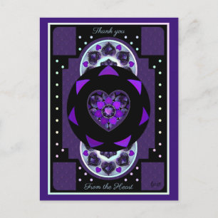 Purple umbrella & hearts .7 postcard