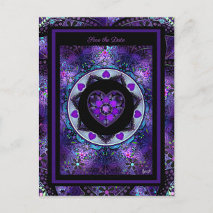 Purple umbrella & Hearts .7 Postcard