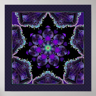 Purple umbrella & hearts .7 poster