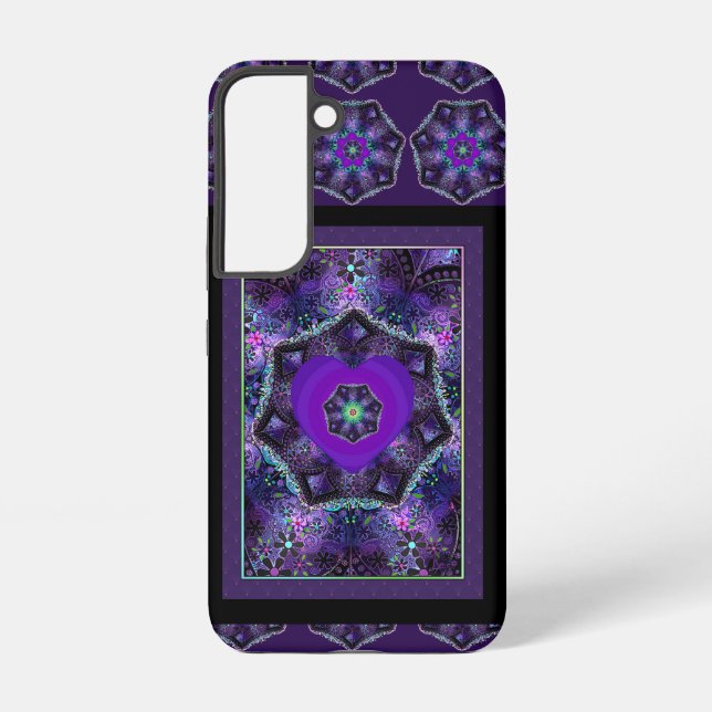 Purple umbrella & hearts .7 samsung galaxy s22 case (Back)