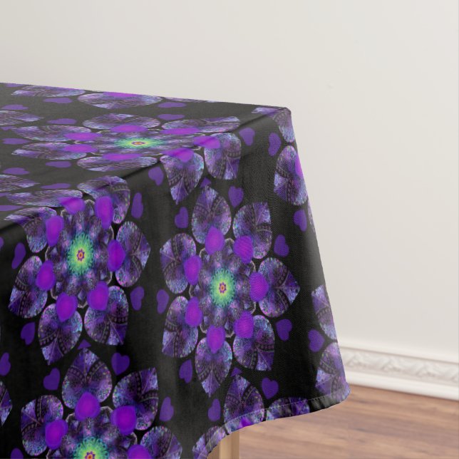 Purple umbrella & hearts .7 tablecloth (In Situ)
