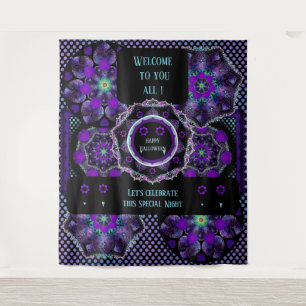 Purple umbrella & hearts .7 tapestry