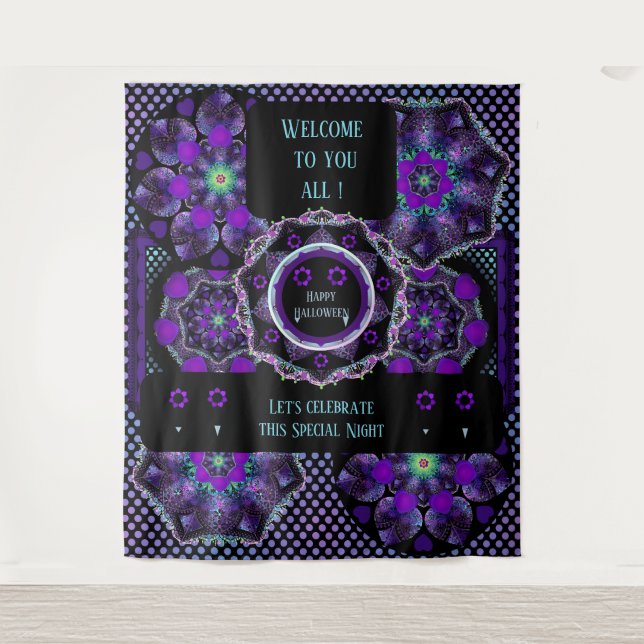 Purple umbrella & hearts .7 tapestry (Front)