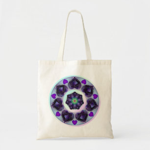 Purple umbrella & hearts .7 tote bag