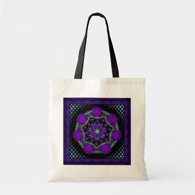 Purple umbrella & hearts .7 tote bag (Front)