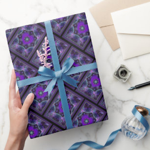 Purple umbrella & hearts .7 wrapping paper