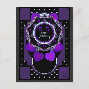 purple Unbrella & Hearts.7 Postcard