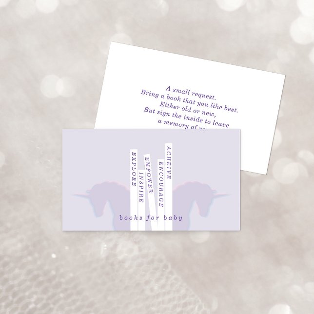Purple Unicorn Bookends Books for Baby Enclosure Card (Creator Uploaded)