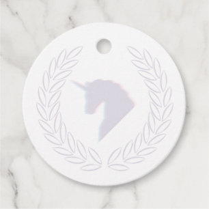 Purple Unicorn Bust Favour Tags