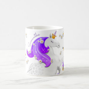 Purple Unicorn Flowers and a Golden Crown Mug