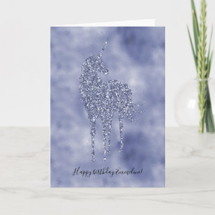 Purple Unicorn Glitter personalized Card