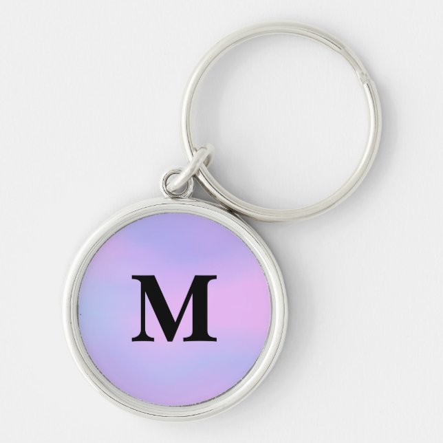 Purple unicorn gradient Custom Name Keychain (Front)