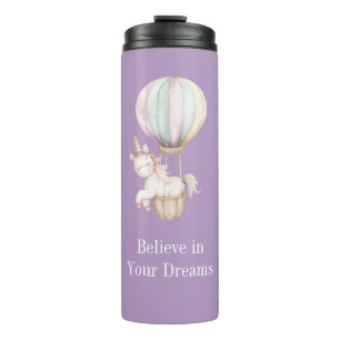 Purple Unicorn Hot Air Balloon Thermal Tumbler