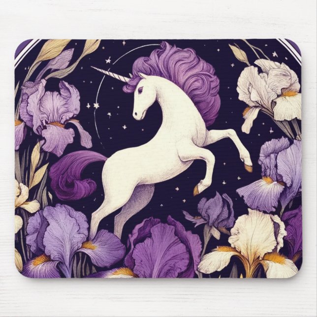 Purple Unicorn irises Unicorns Iris                Mouse Mat (Front)