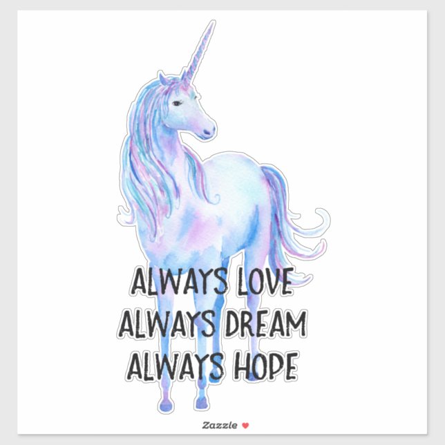 Purple Unicorn Love Dream Hope (Sheet)