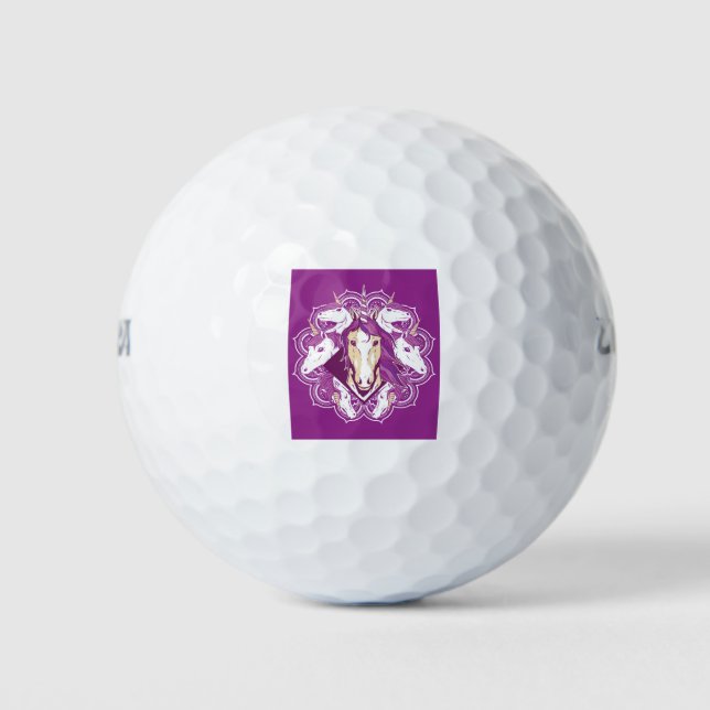 Purple Unicorn Mandala Golf Balls (Front)