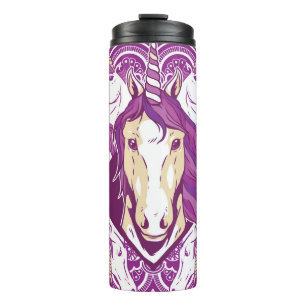 Purple Unicorn Mandala Thermal Tumbler