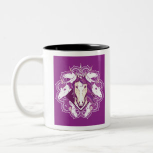 Purple Unicorn Mandala Two-Tone Coffee Mug