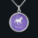 Purple Unicorn Necklace<br><div class="desc">Personalise a unique gift for your bridesmaids with a Purple Unicorn Necklace. Necklace design features a starry background with a unicorn adorned with stars. Personalise with the bridesmaid's name for a cherished reminder of your big day. Additional wedding stationery available with this design as well. Need help with customisation? Please...</div>