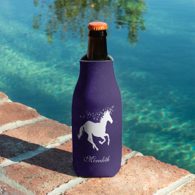 Purple Unicorn Personalised Bottle Cooler (In Situ Pool)