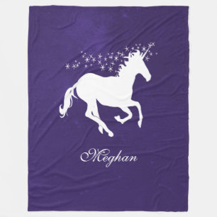 Purple Unicorn Personalised Fleece Blanket