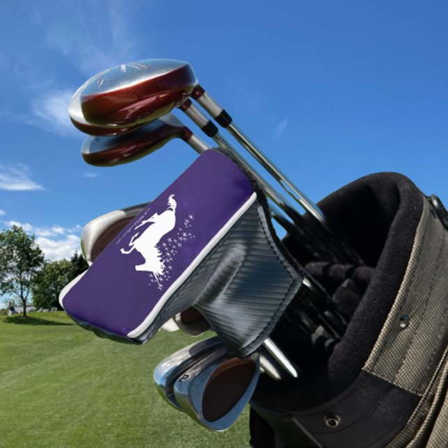 Purple Unicorn Personalised Golf Head Cover (Purple Unicorn Personalized Golf Head Cover)