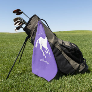 Purple Unicorn Personalised Golf Towel