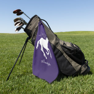 Purple Unicorn Personalised Golf Towel