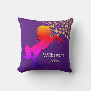 Purple UNICORN Personalised Keepsake Cushion