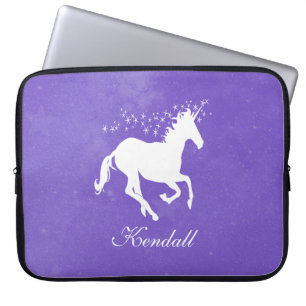 Purple Unicorn Personalised Laptop Sleeve