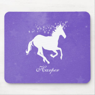 Purple Unicorn Personalised Mouse Pad